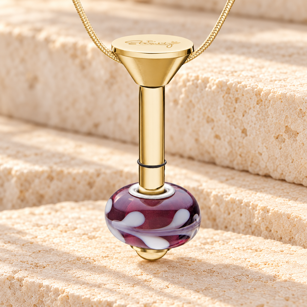 Gold Plated Millenium Ash Pendant with Romance Charm — main — evr6546gmill