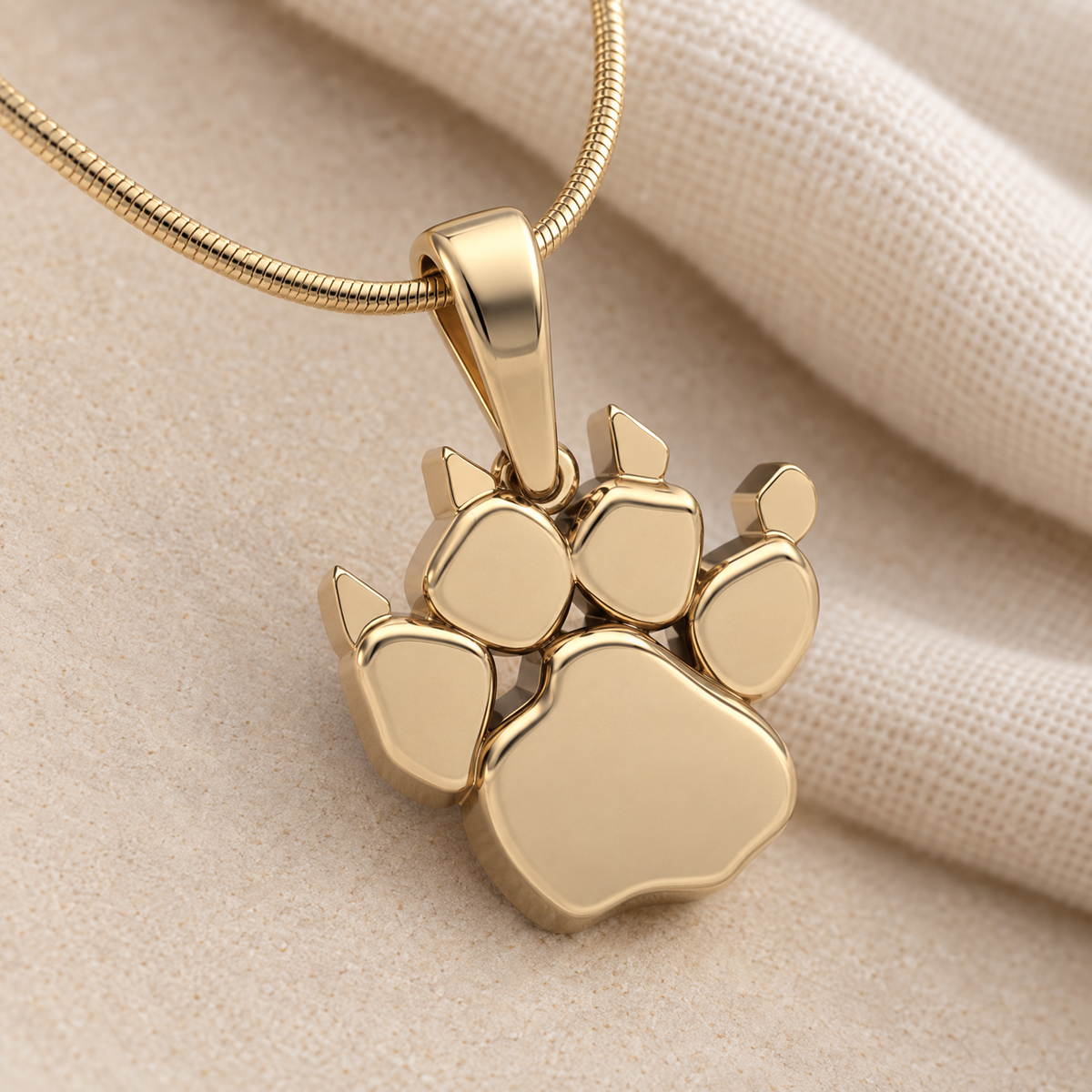 Solid 14k Gold Pawprint Forever Sealed Memorial Jewelry — alternate view — evr20053kgfs