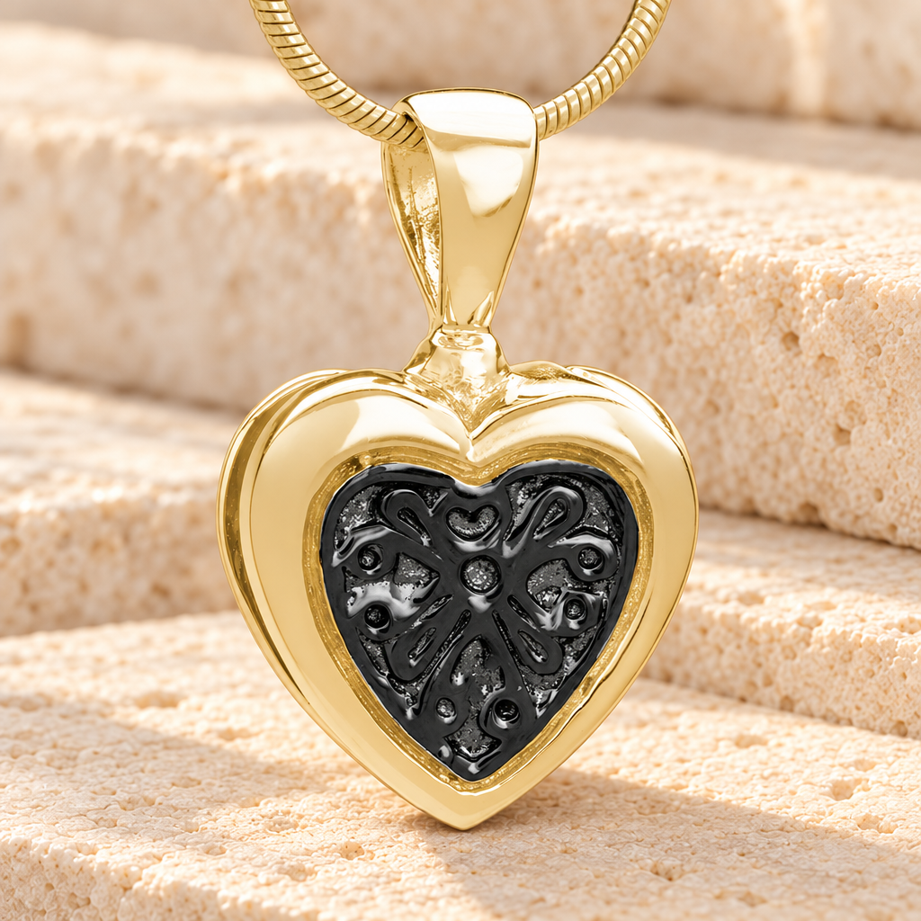 Gold Plated Loved Heart Cremation Jewelry — main — evr6449g