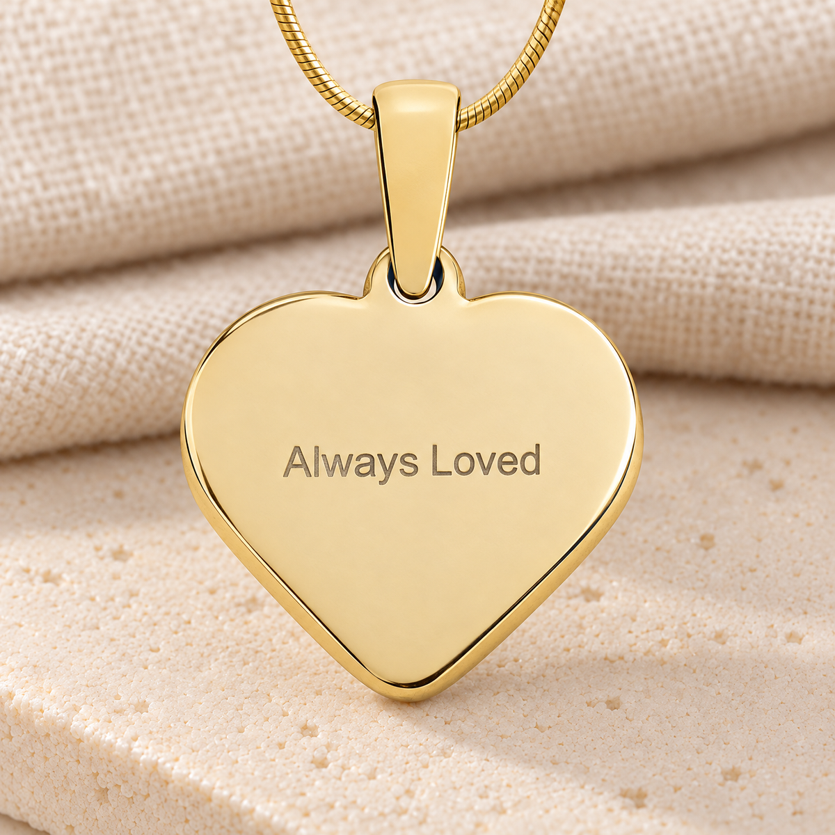 Gold Plated Sterling Silver Color Me Red Heart Fingerprint Necklace — rear engraving — evr4830g