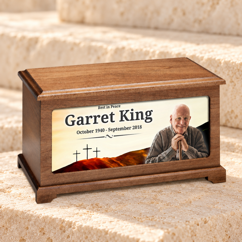 Hilltop Crosses Photo Cremation Urn