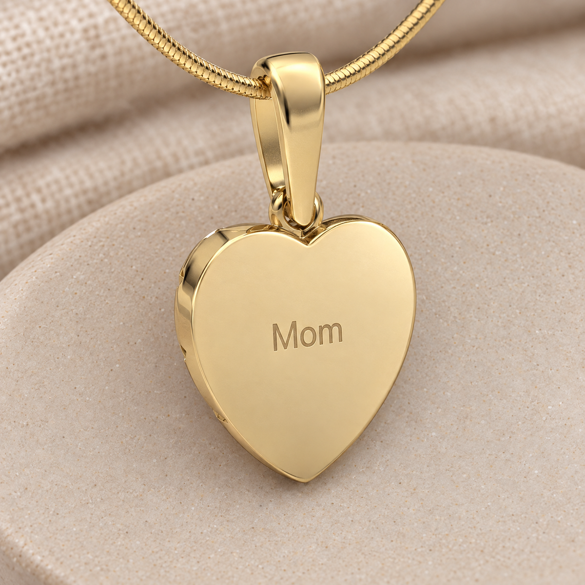 Gold Plated Scrolled Heart Forever Sealed Memorial Jewelry — rear engraving — evr20044gfs