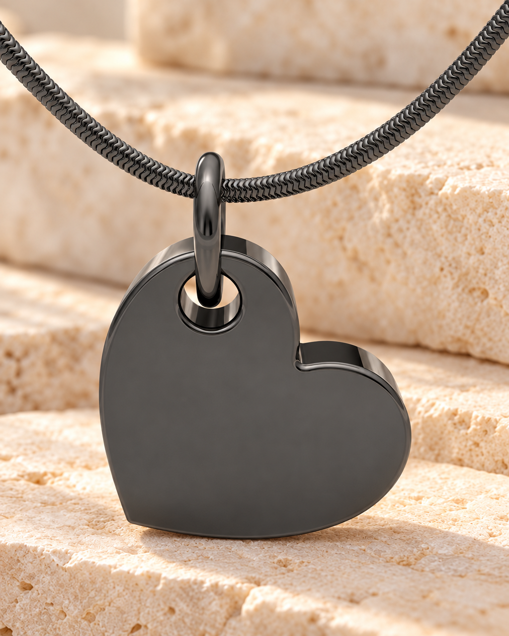 Black Plated Tilted Heart Forever Sealed Memorial Jewelry — main — evr20034blfs