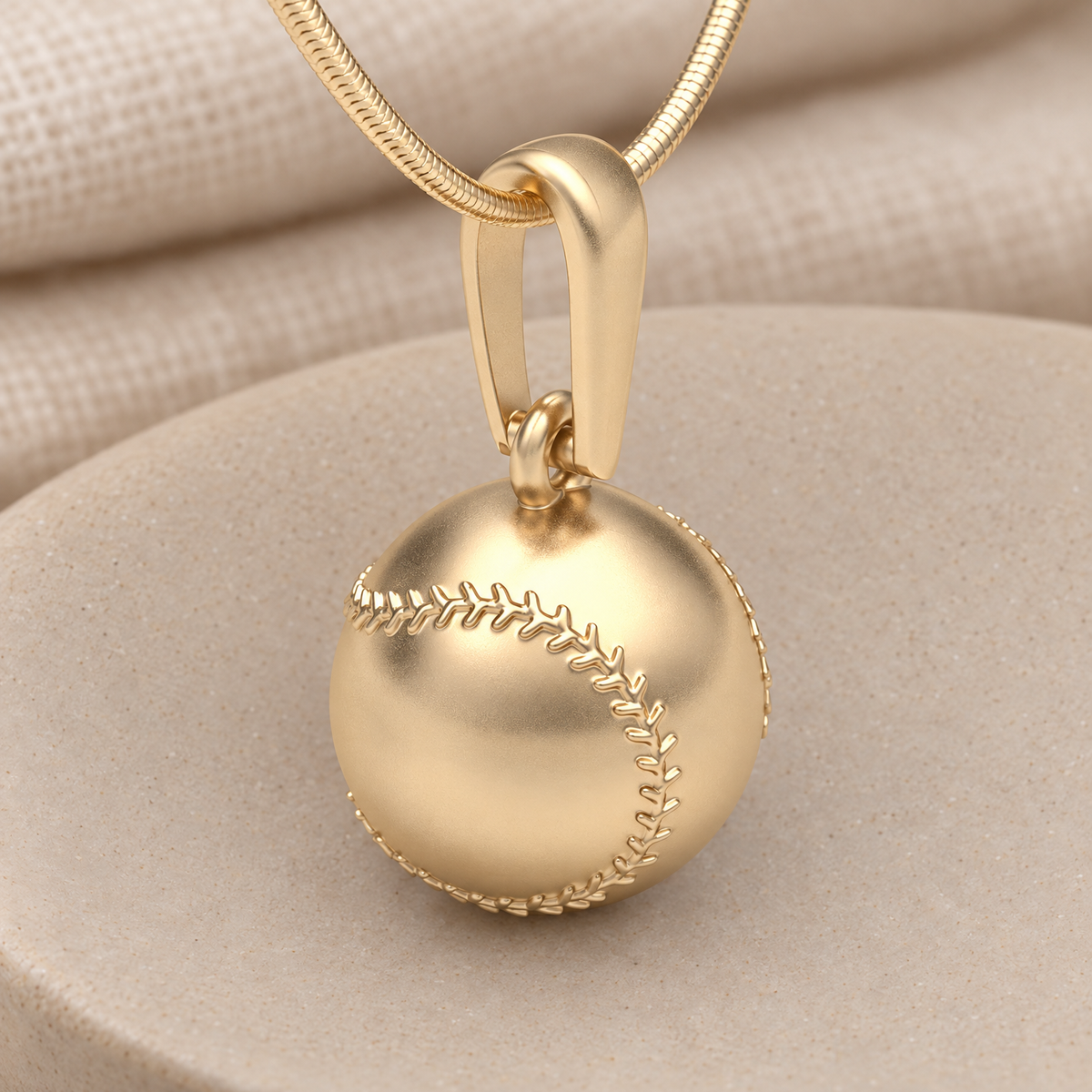 Solid 14k Gold Baseball Forever Sealed Memorial Jewelry — rear view — evr20045kgfs