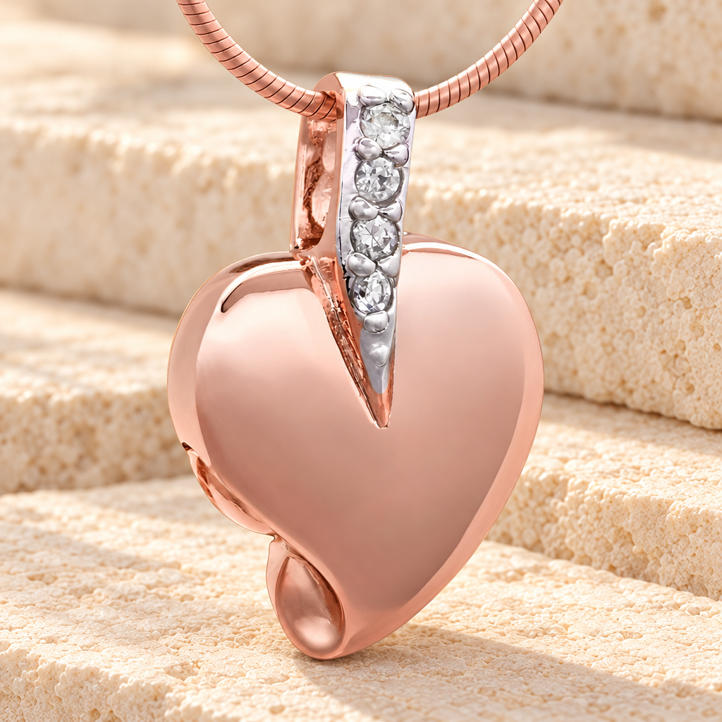 Rose Gold Heavenly Heart Cremation Jewelry — main — evr6493rg