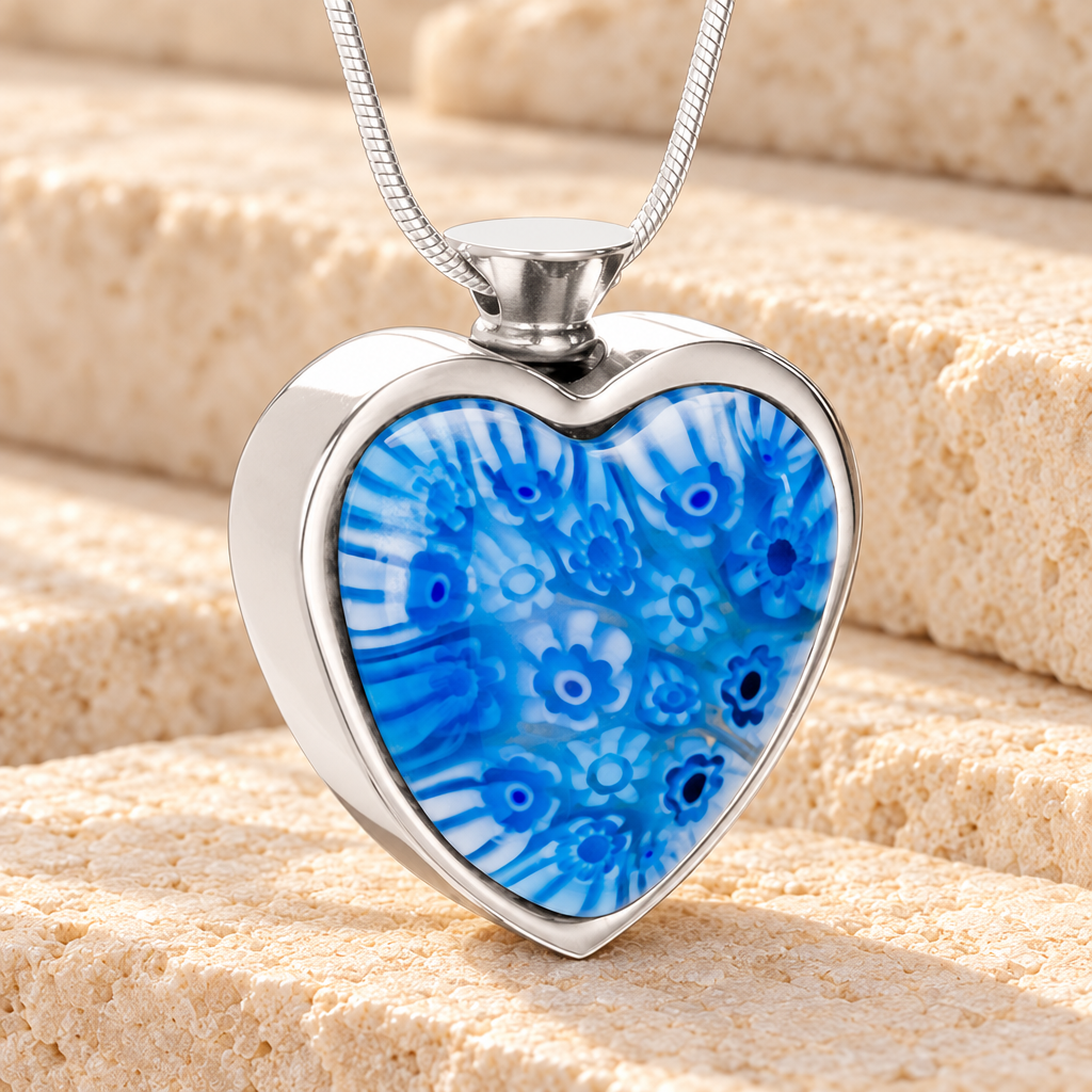 Transparent Waters Heart Cremation Locket — main — evr6071