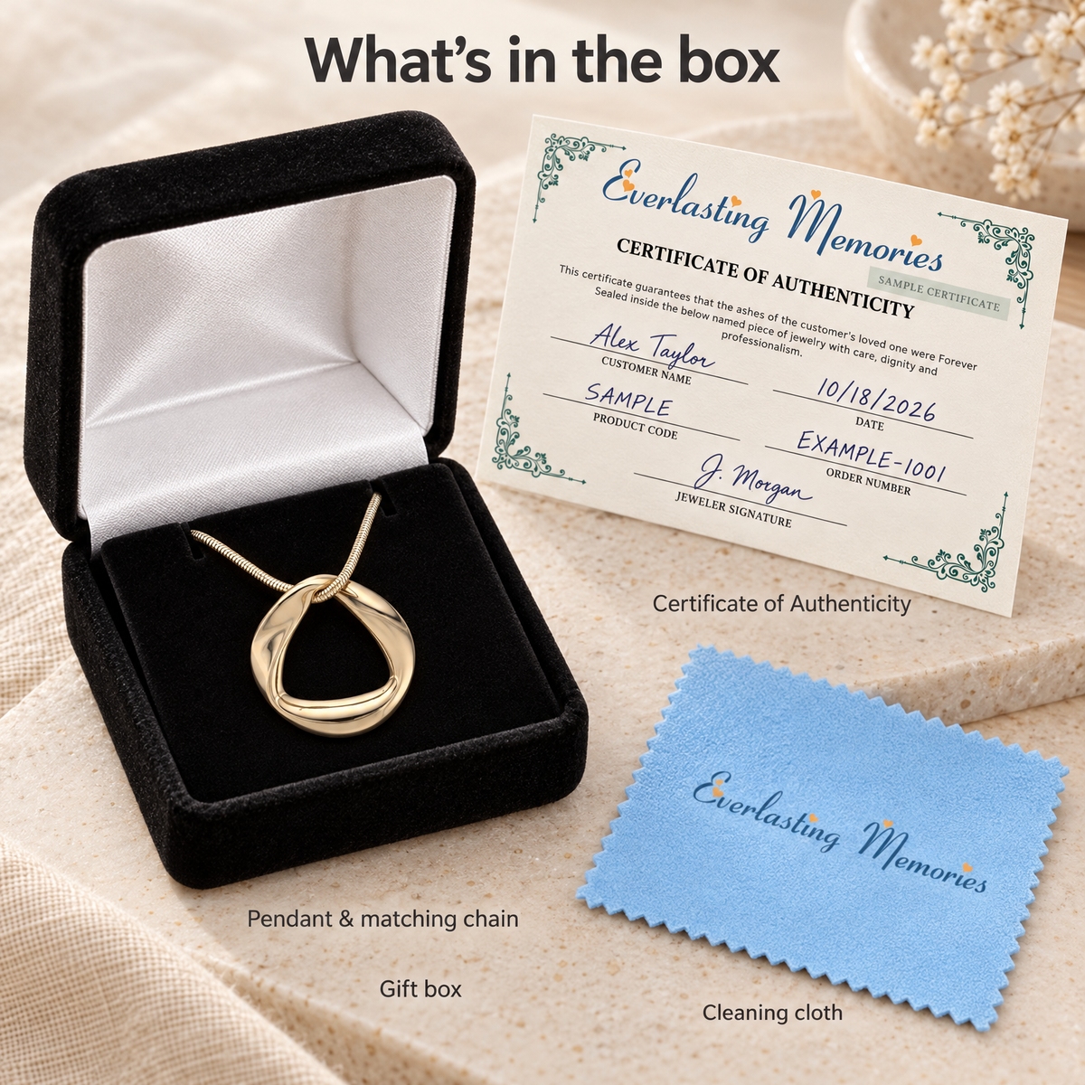 14K Gold Helix Round Forever Sealed Memorial Jewelry — whats in box — evr20020kgfs