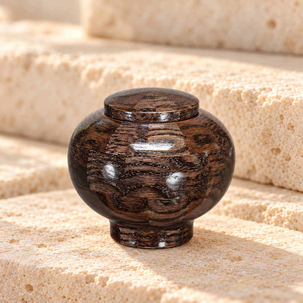 Peony Urn in Black-Keepsake — main — evr5357