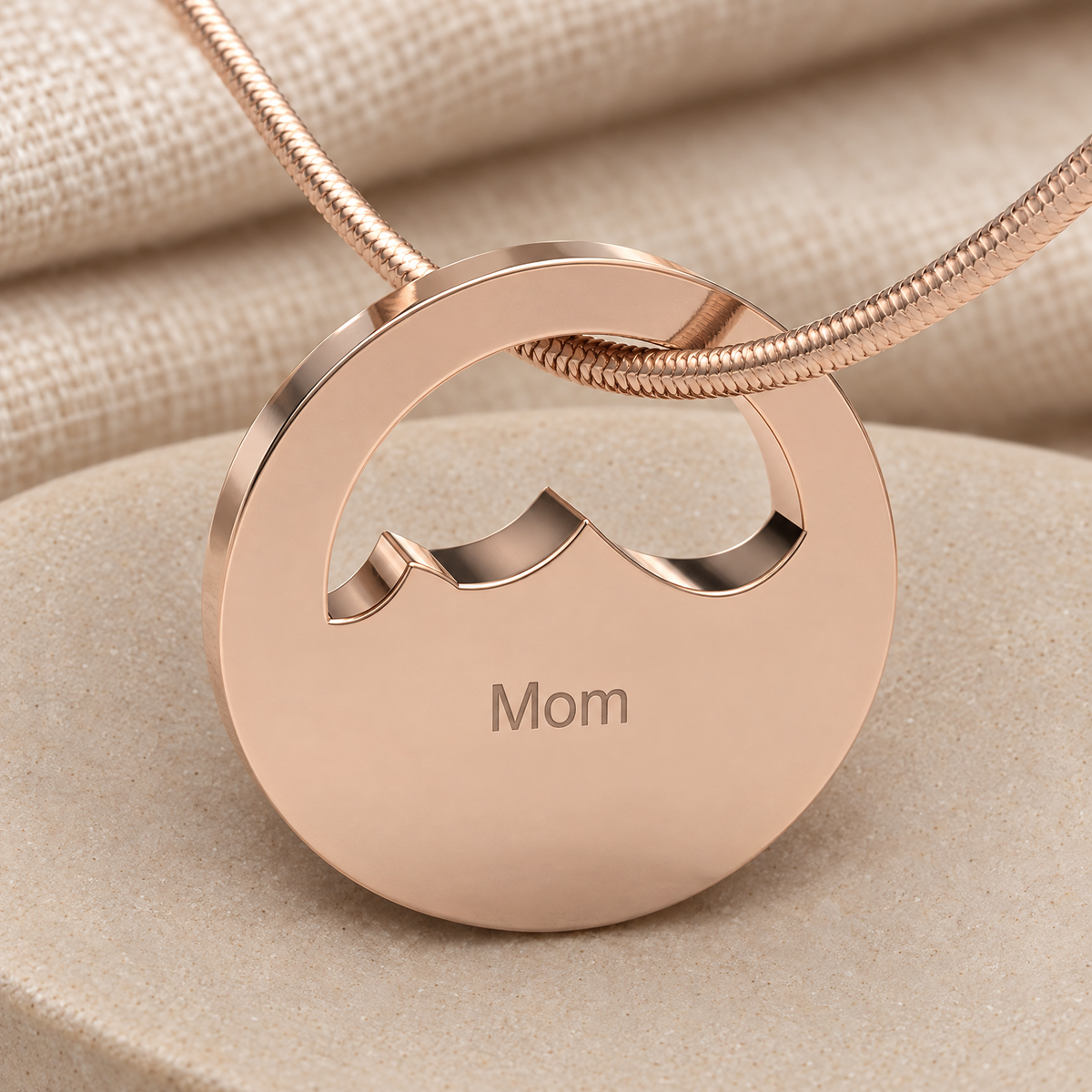 Rose Gold Plated Appalachia Forever Sealed Memorial Jewelry — rear engraving — evr20006rgfs