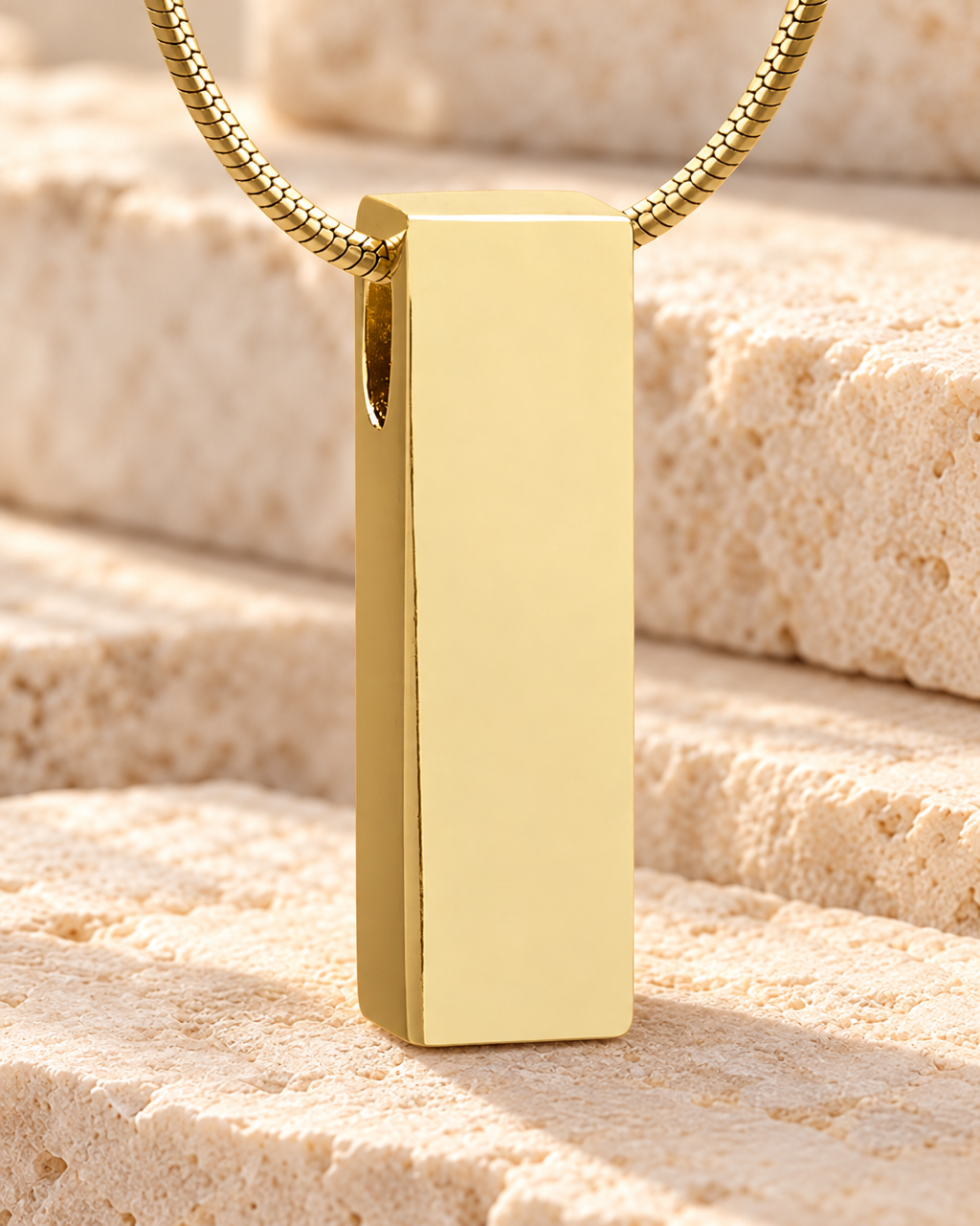 Solid 14K Gold Elegance Cylinder Forever Sealed Cremation Jewelry — main — evr6463kgfs