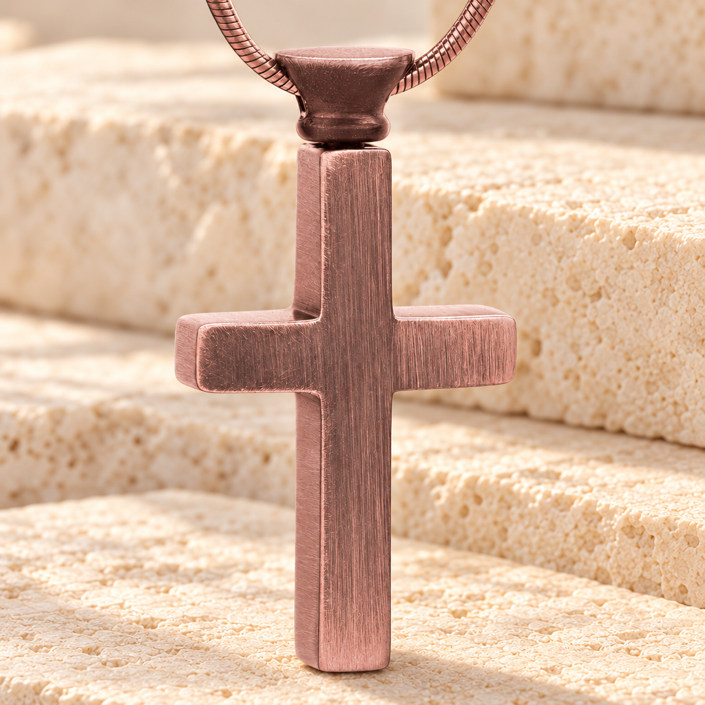 Forever Collection Antique Copper Remembrance Cross Locket Necklace — main — evr1023acpr