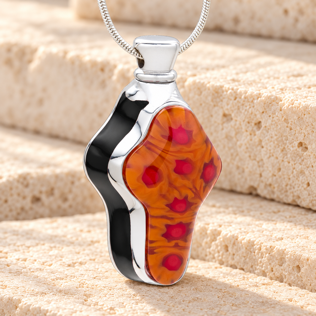 Black Reminiscent Red Cross Cremation Jewelry — main — evr6116b