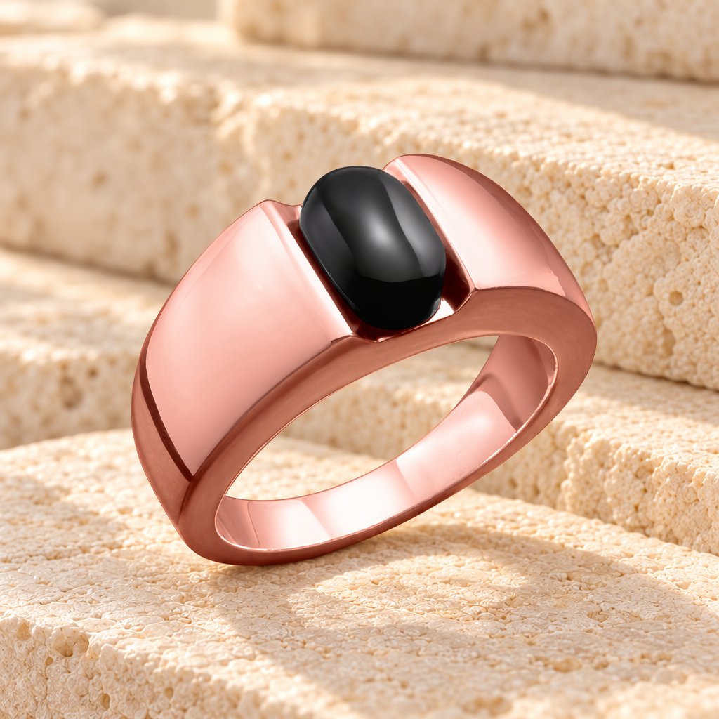 Men's 14k Rose Gold Simply Sable Ashes Ring — main product image