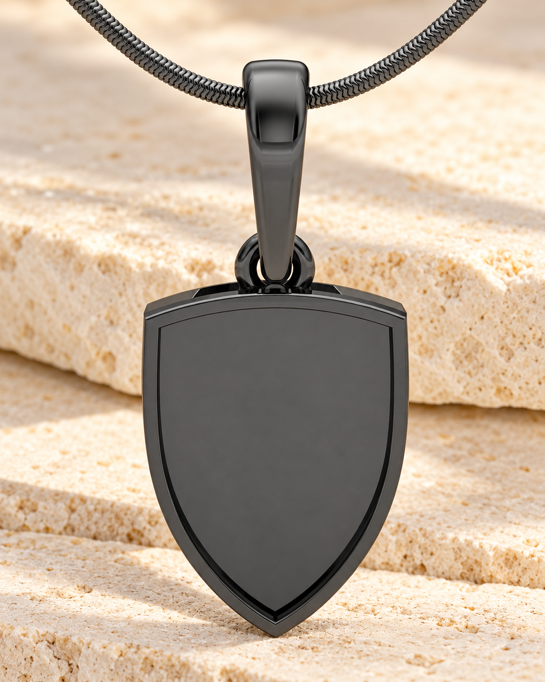 Black Plated Shield Me Forever Sealed Memorial Jewelry — main — evr20013blfs