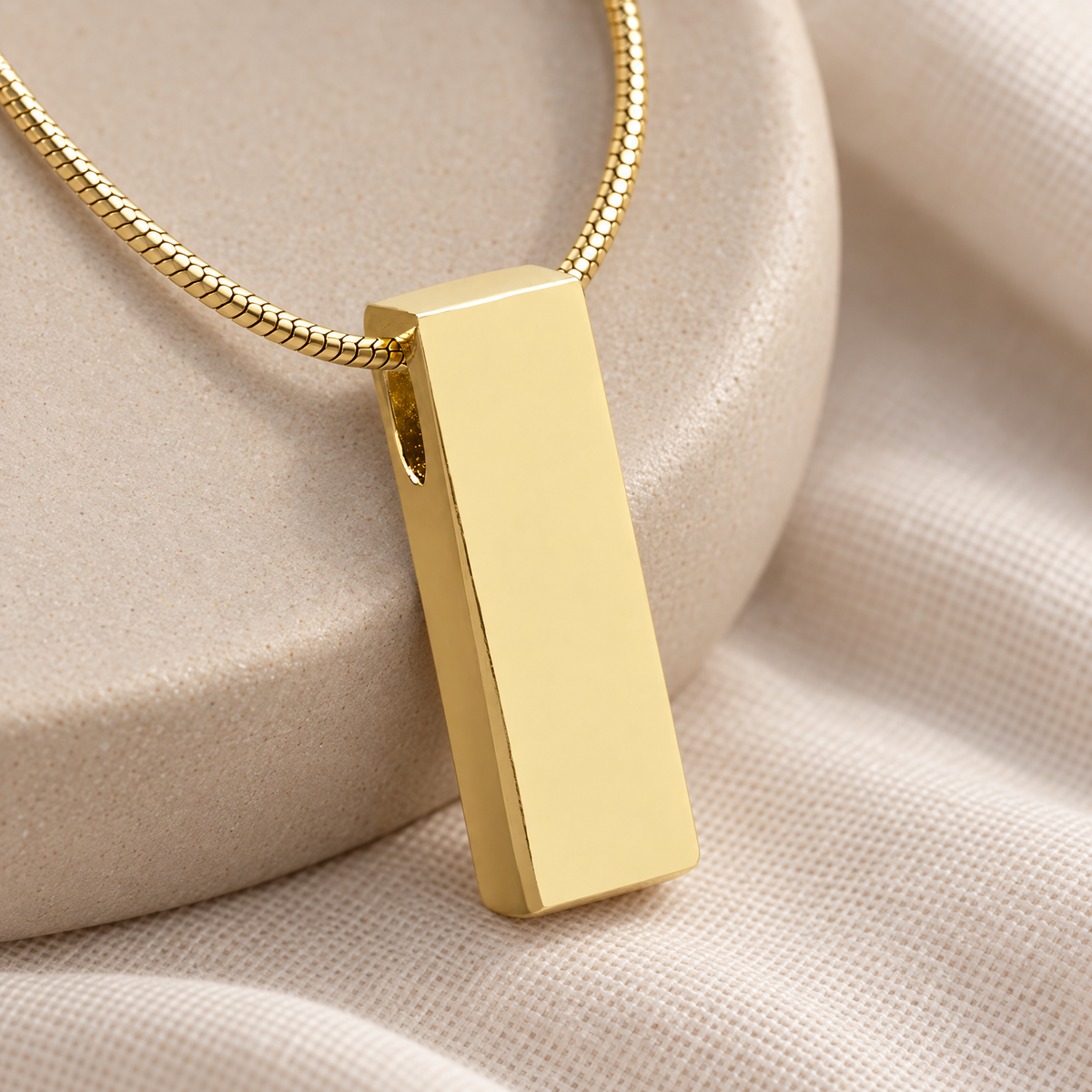 Solid 14K Gold Elegance Cylinder Forever Sealed Cremation Jewelry — alternate view — evr6463kgfs