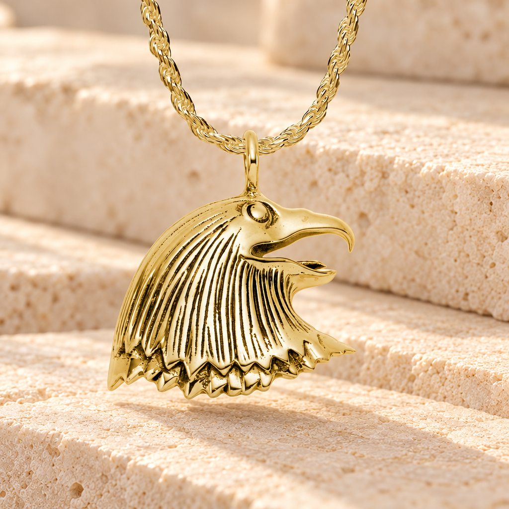 Gold Plated Majestic Eagle Cremation Urn Pendant — main product image