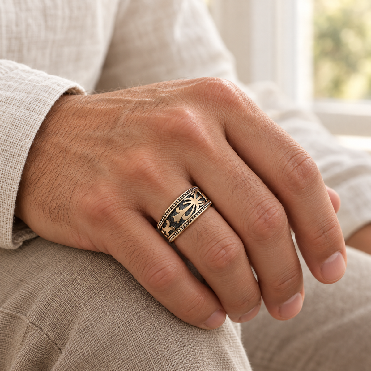 Solid 14K Yellow Gold Men's Royalty Forever Sealed Memorial Ring — lifestyle — evr20081kgfs