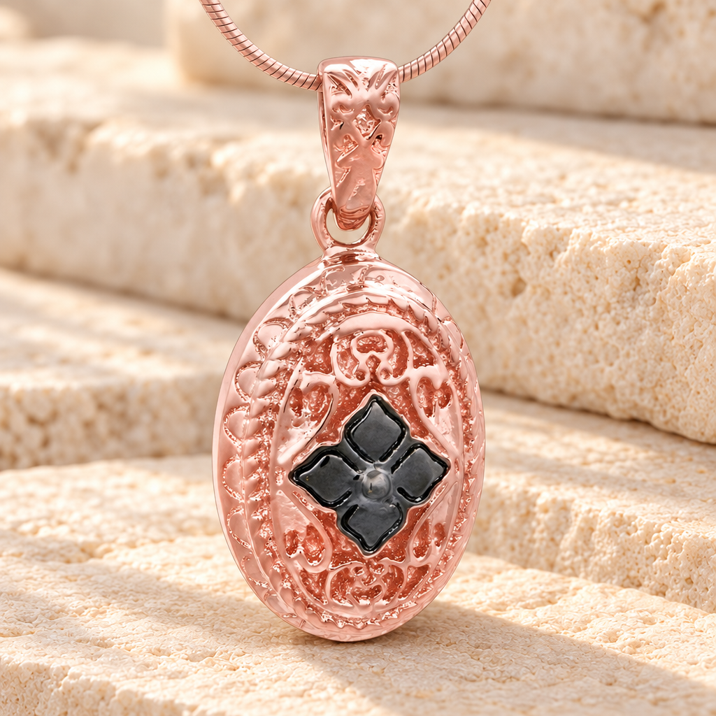 Rose Gold Eternal Round Cremation Jewelry — main — evr6488rg