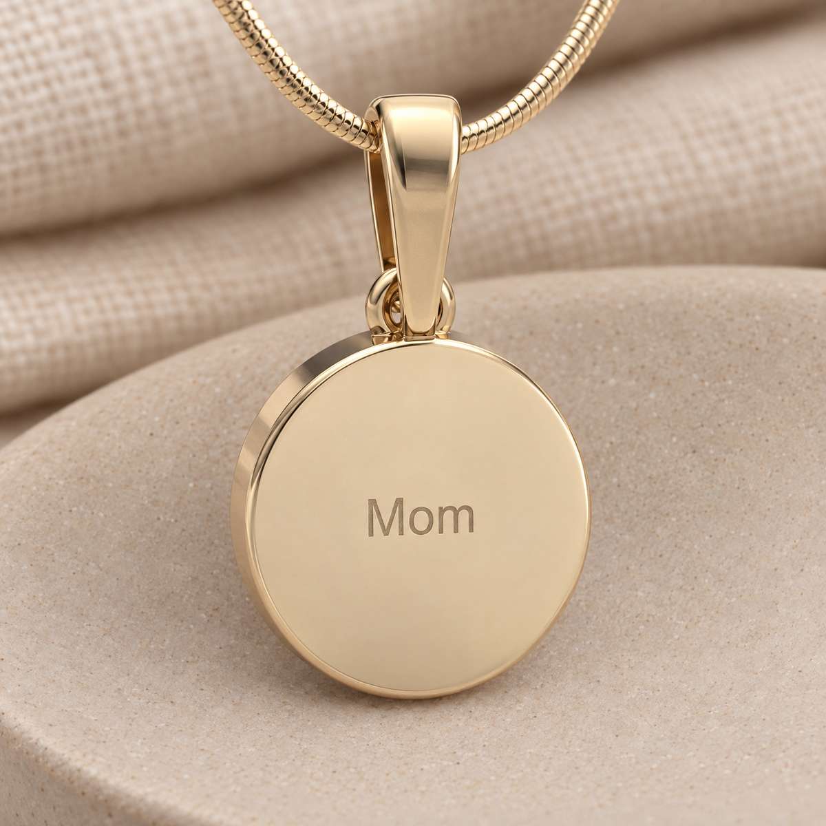14K Gold Circled Love Forever Sealed Memorial Jewelry — rear engraving — evr20032kgfs