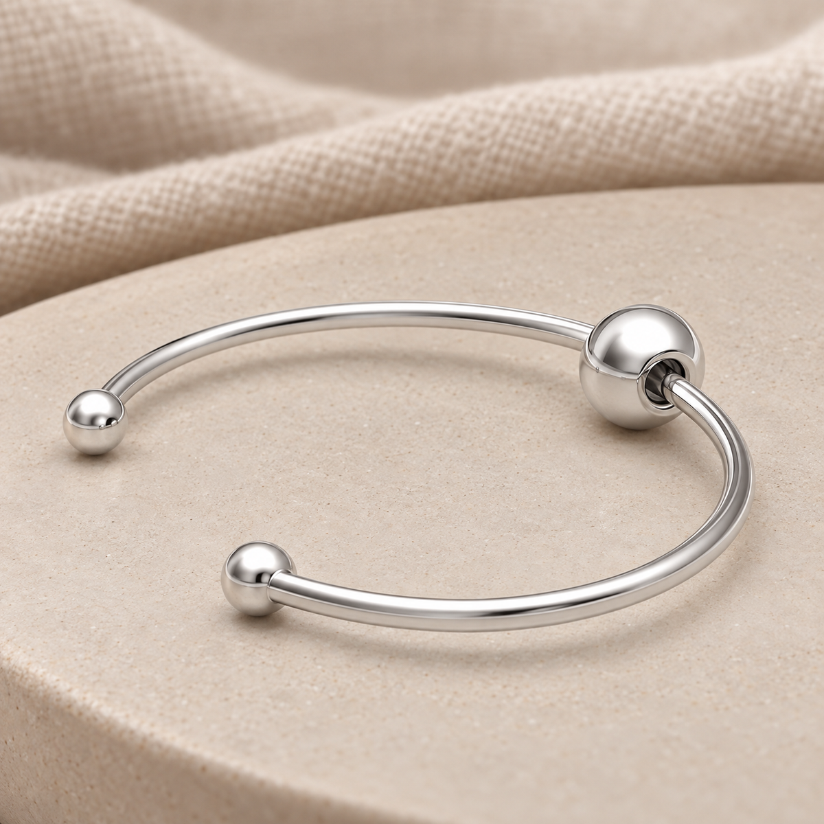 Solid 14k White Gold Sliding Cape Forever Sealed Memorial Bracelet — rear view — evr20068wgfs