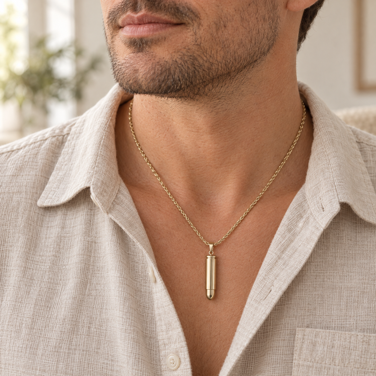 Solid 14k Gold Bullet Forever Sealed Memorial Jewelry — lifestyle — evr6766kgfs