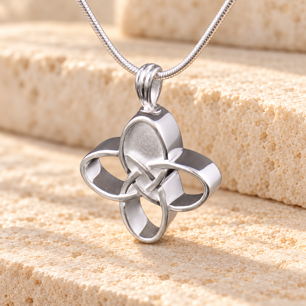 Sterling Silver Celtic Cherished Cross Urn Pendant — main — evr6036ss