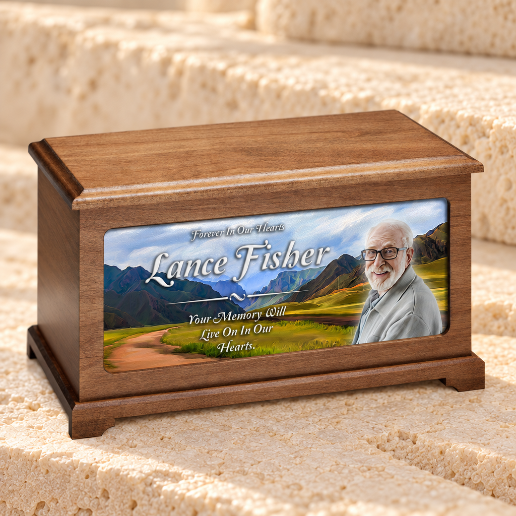 Through The Mountains Digital Photo Urn — main product image