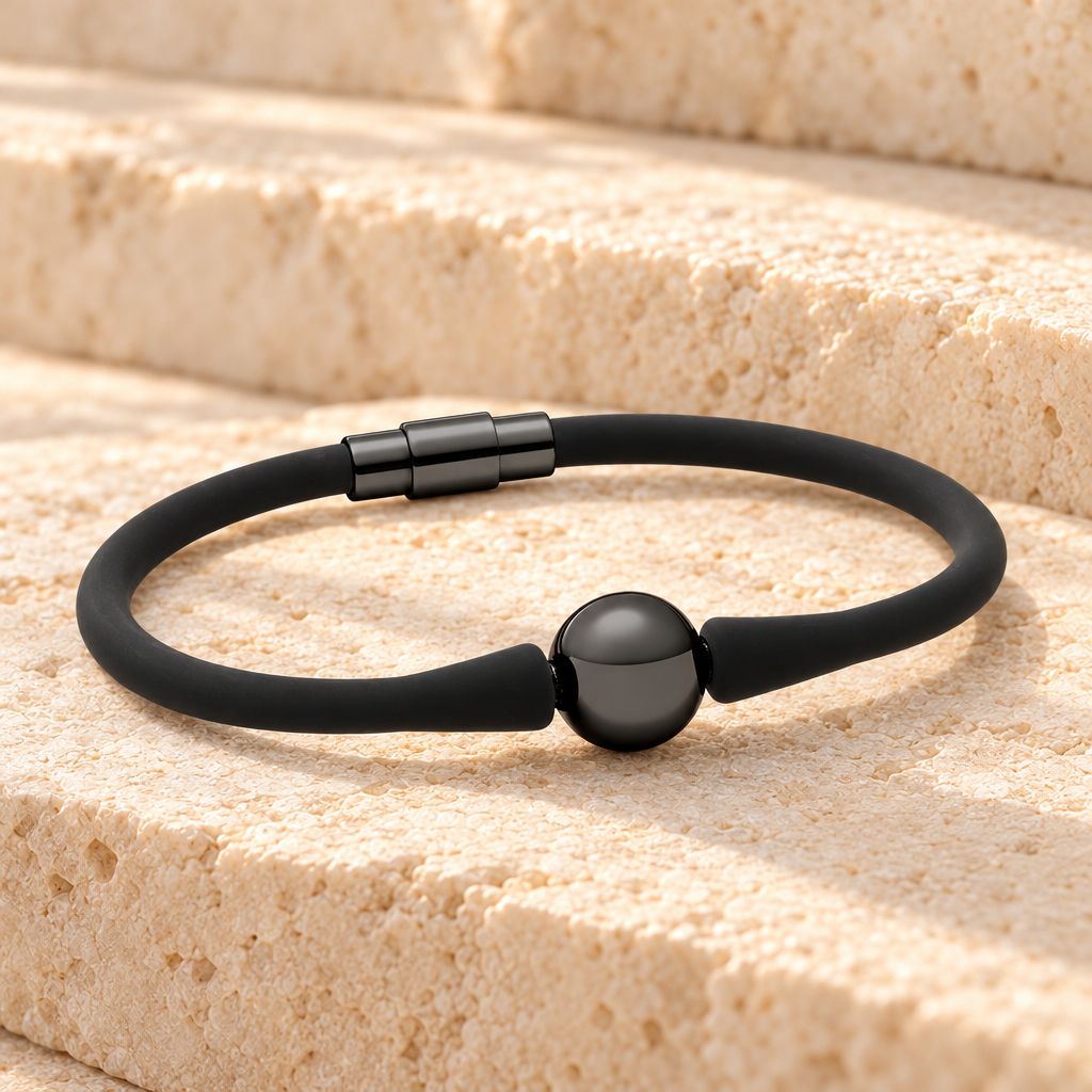 Black Stainless Steel Simplicity Bracelet Cremation Jewelry — main product image