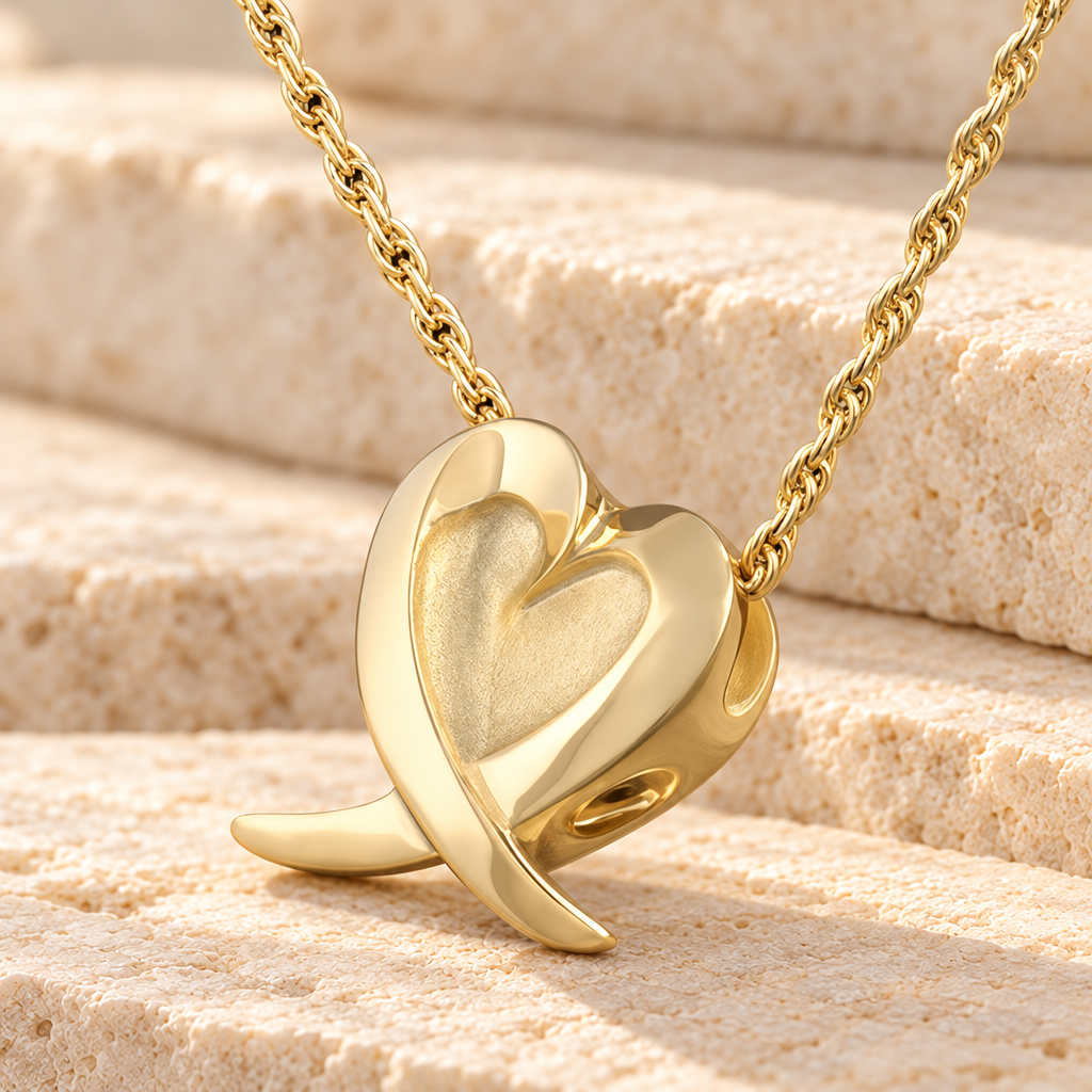 Gold Plated Heart of Hope Urn Jewelry — main — evr6305gv