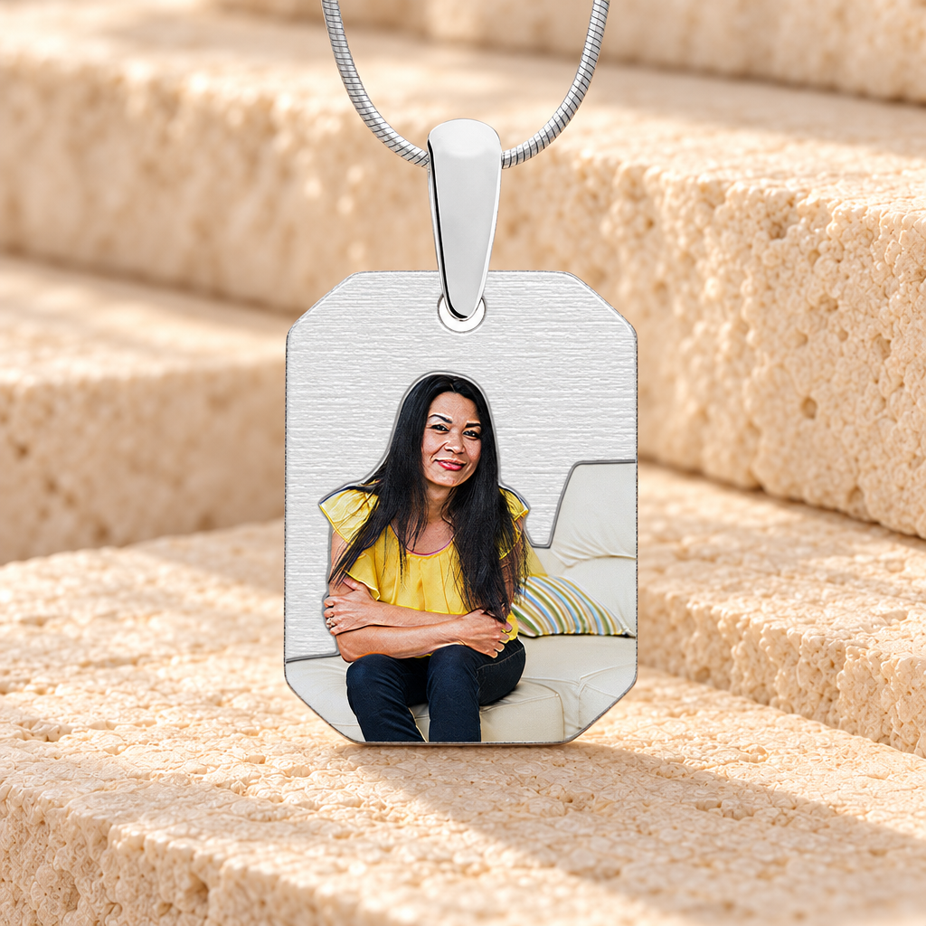 Silver Boxed Color Photo Engraved Pendant — main — evr6589sfc