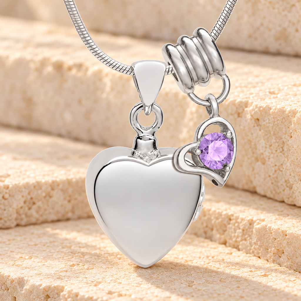 Silver June Simple Heart Urn Jewelry — main — evr6447jun