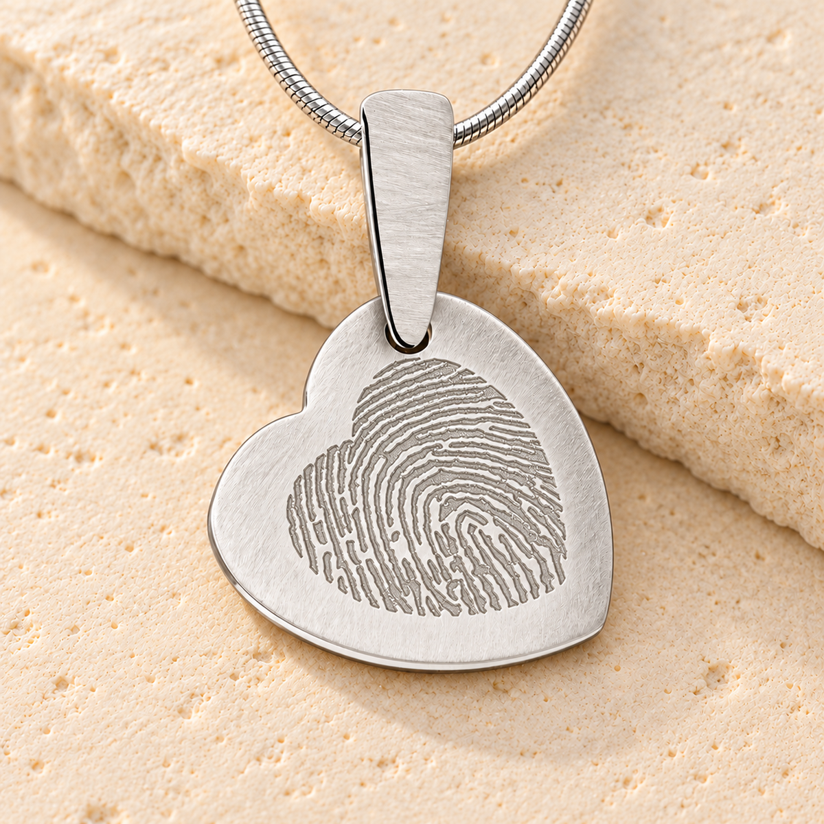 Stainless Steel Warm Heart Fingerprint Necklace — main — evr4792ss