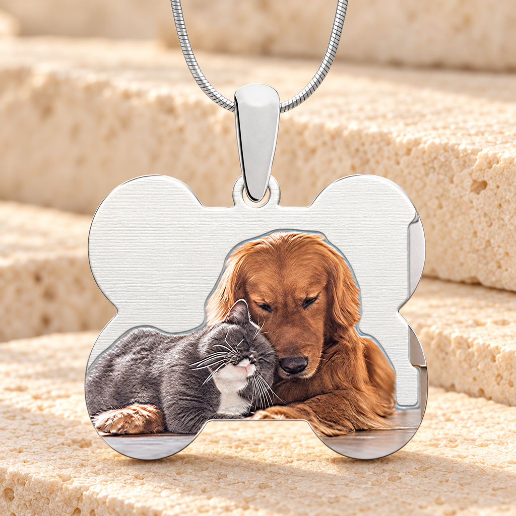 Silver Dog Treat Color Photo Pendant — main — evr6592sfc