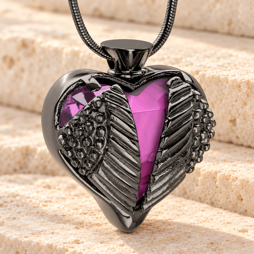 Purple Eternal Flight Cremation Jewelry — main — evr6602purple