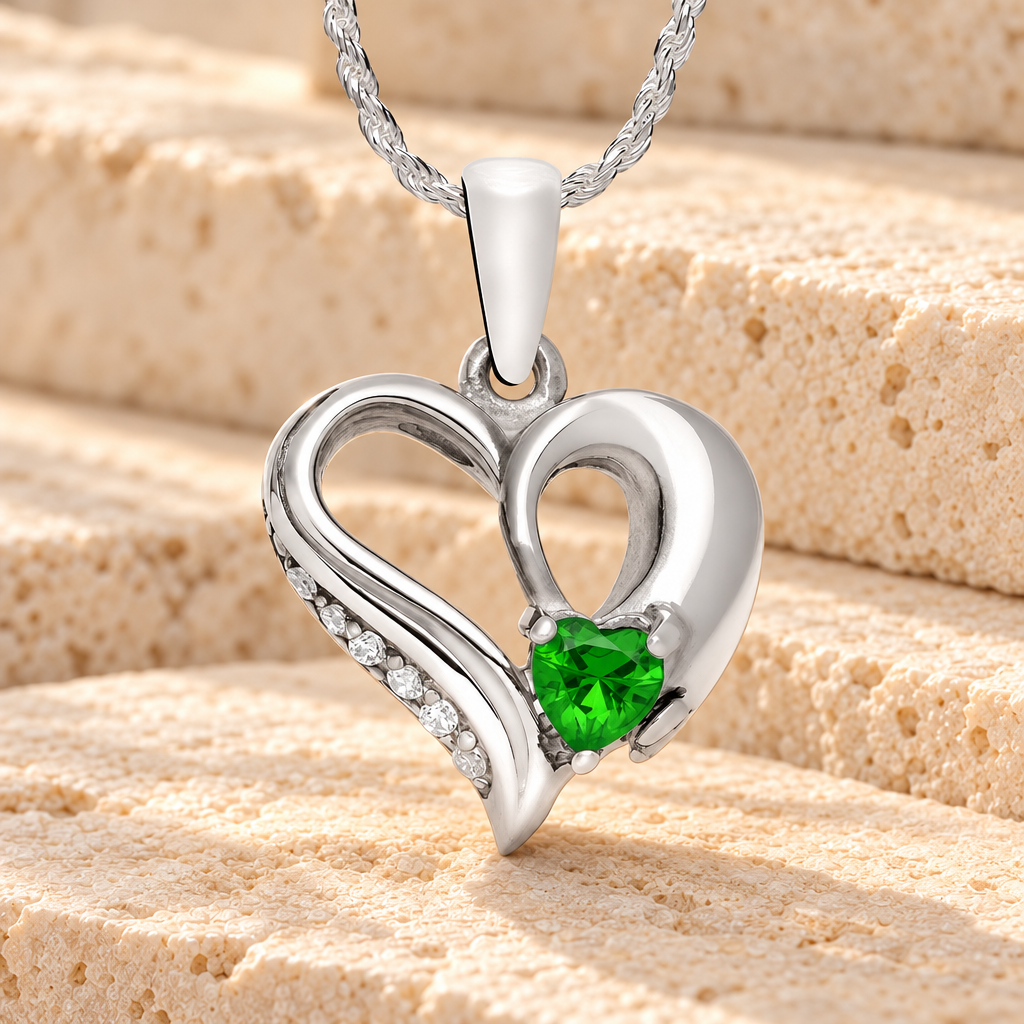 Sterling Silver Guinevere Heart Cremation Urn Pendant — main product image