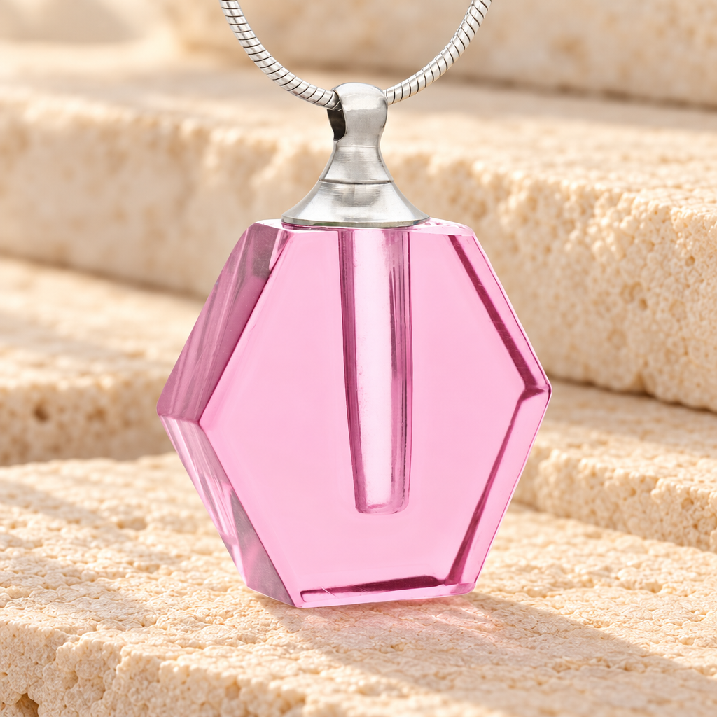 Glass Locket Pink Integrity Ash Pendant — main — evr2083