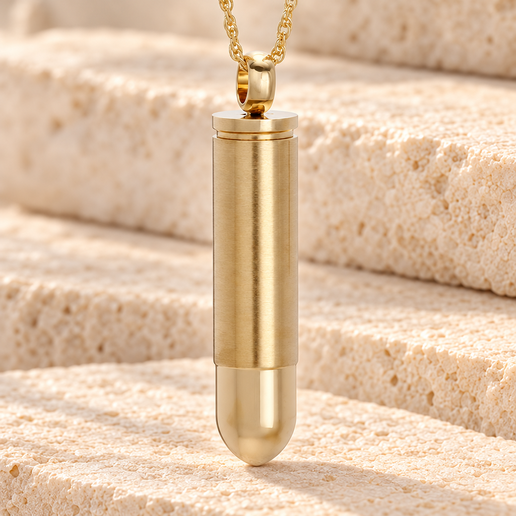 Gold Plated 357 Magnum Bullet Cremation Keepsake — main — evr792