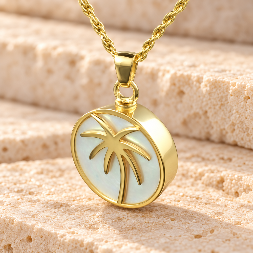 14K Gold Island Keepsake Cremation Jewelry — main — evr718kg