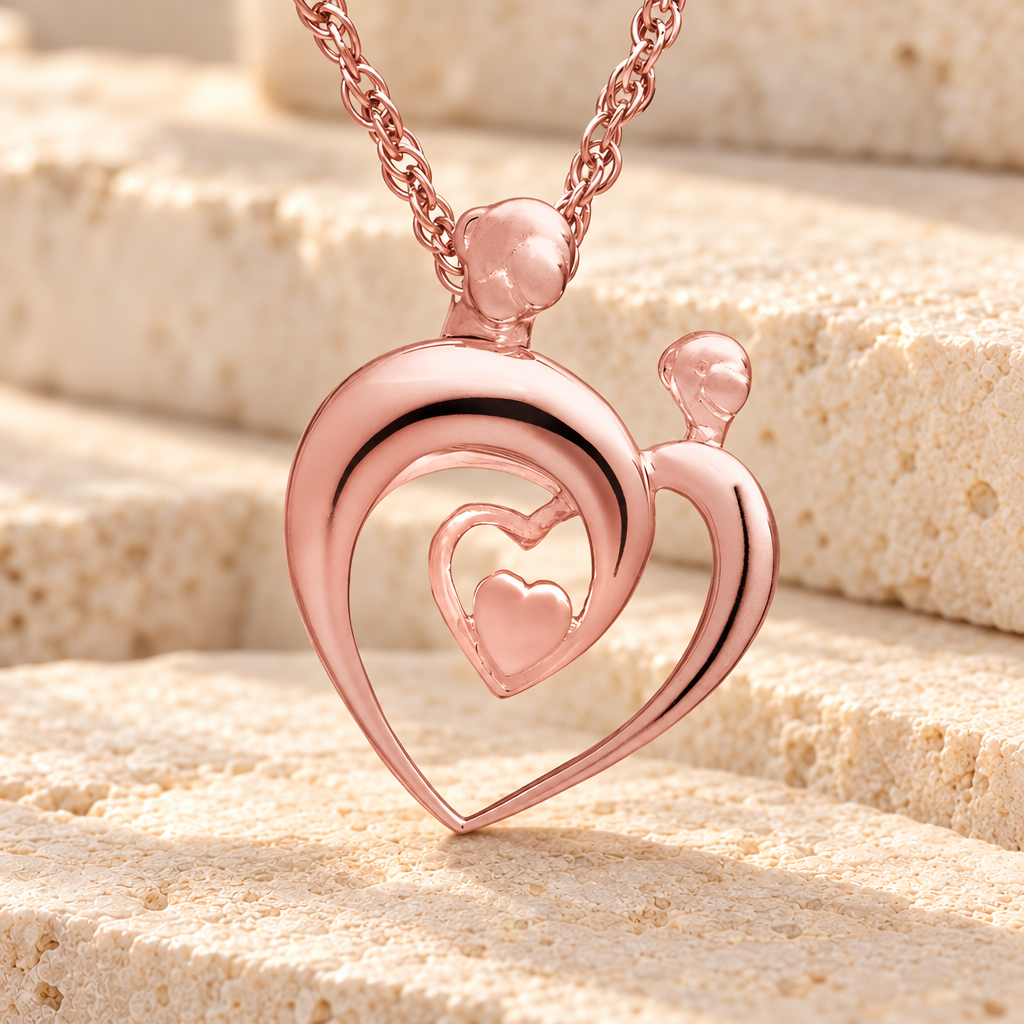 14K Rose Gold Hearts Memorial Locket — main product image