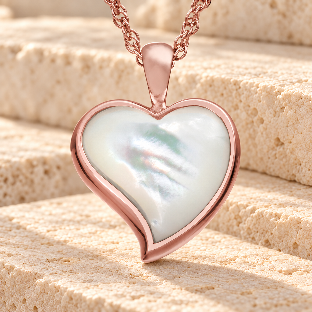 14K Rose Gold Dewy Heart Urn Keepsake — main product image