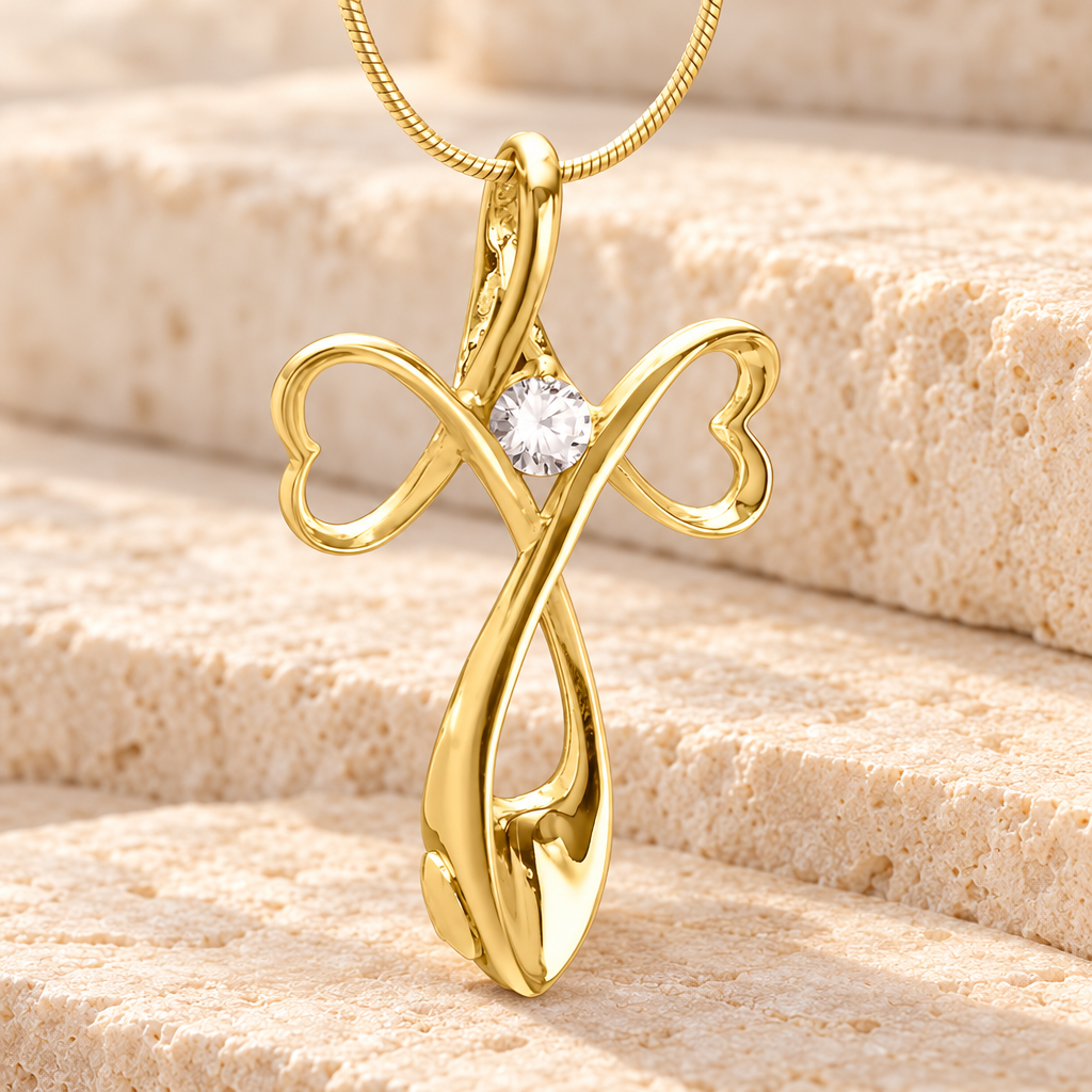 Gold Plated Peaceful Moments Cremation Jewelry — main — evr6091g