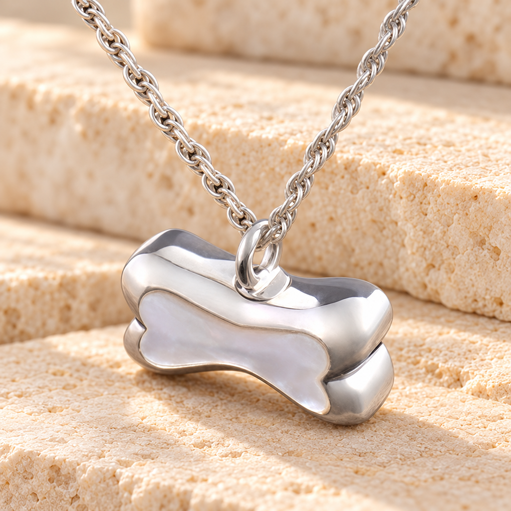 Sterling Silver Pearly Bone Cremation Urn Locket — main — evr949ss