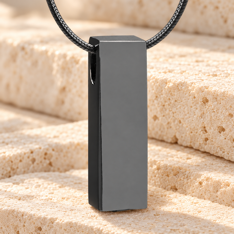 Black Elegance Cylinder Cremation Jewelry