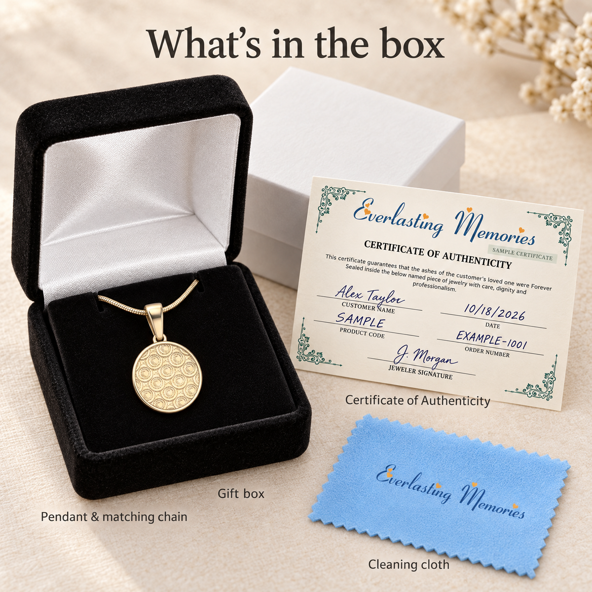 14K Gold Circled Love Forever Sealed Memorial Jewelry — whats in box — evr20032kgfs