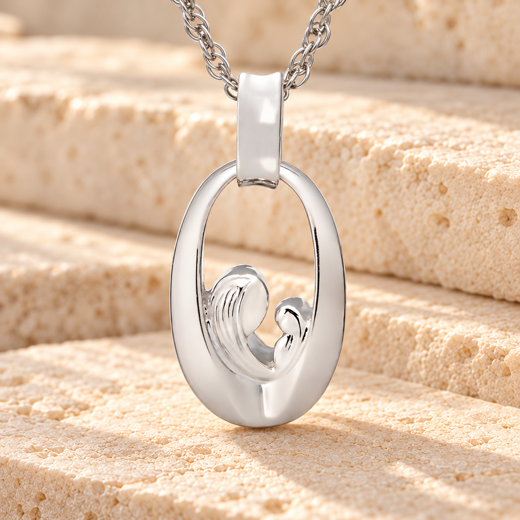 14K White Gold Tender Round Memorial Jewelry — main product image