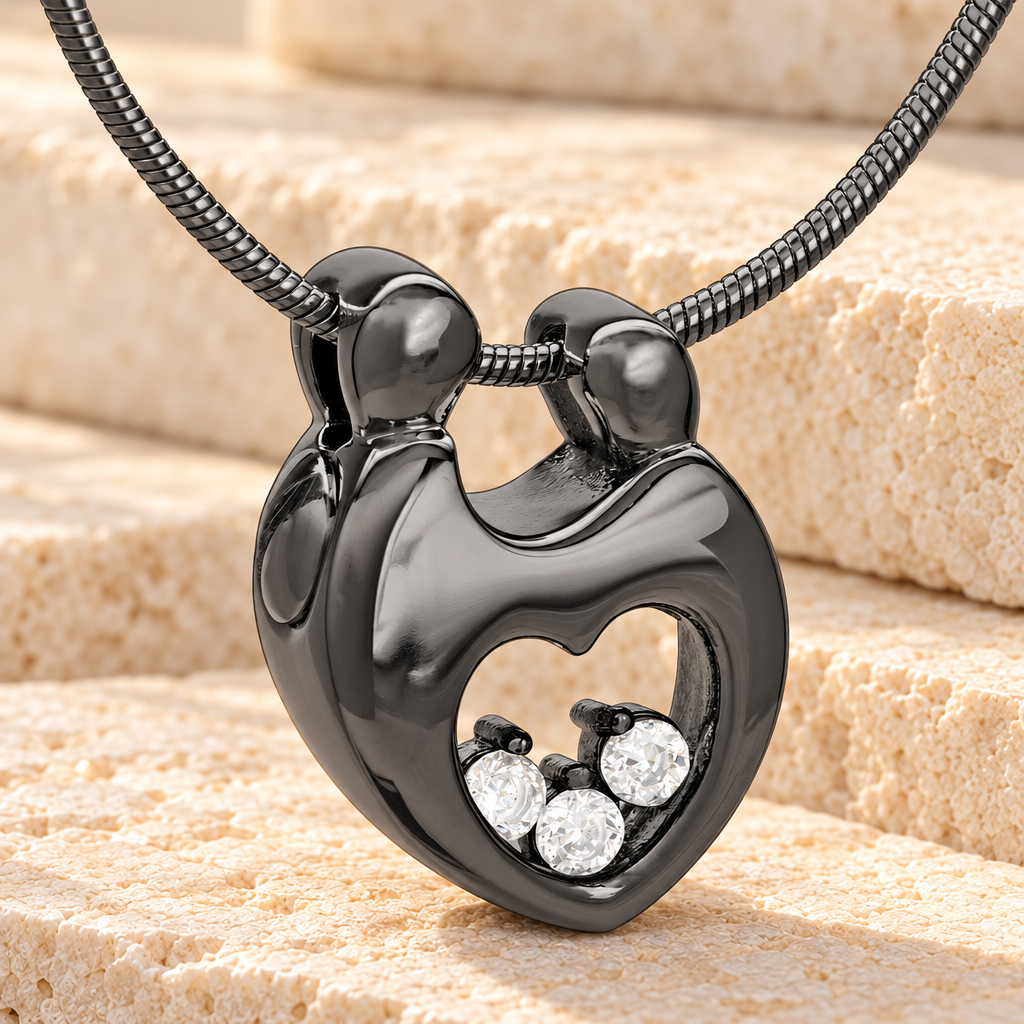 Black Plated Bound with Love Memorial Jewelry — main — evr6217b