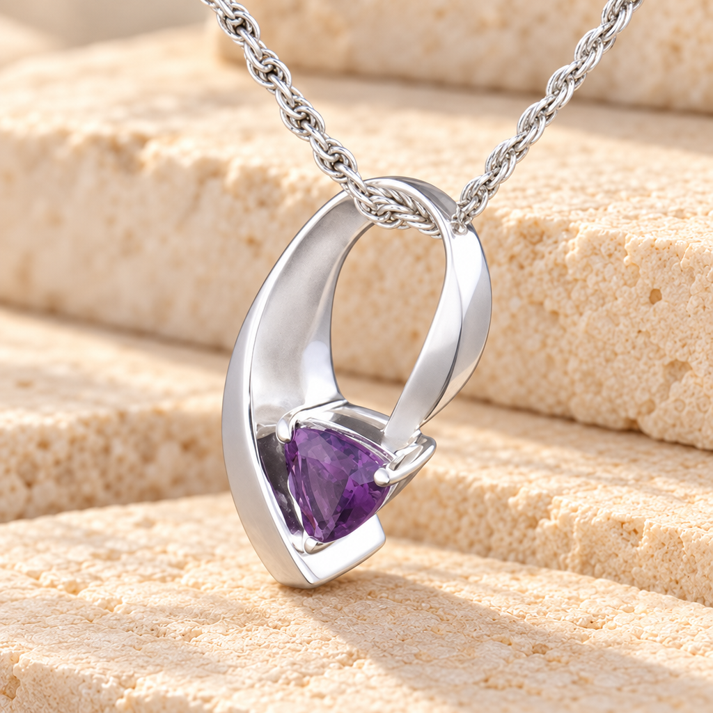 Sterling Silver Vibrant Violet Memorial Locket — main — evr6344ss
