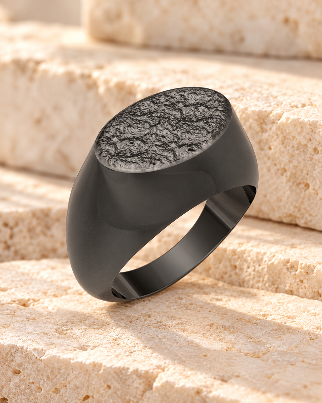 Black Men's Signet Forever Sealed Memorial Ring — main — evr20040bfs