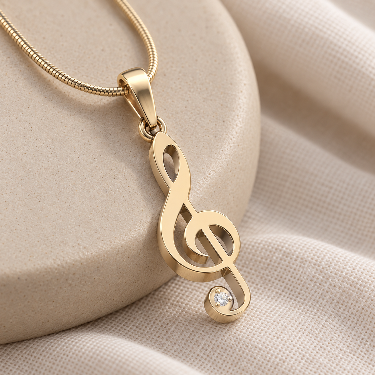 Solid 14k Gold Music Note Forever Sealed Memorial Jewelry — alternate view — evr20062kgfs