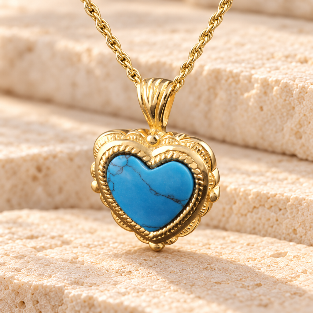 14k Gold Turquoise Heart Jewelry — main — evr6062kg